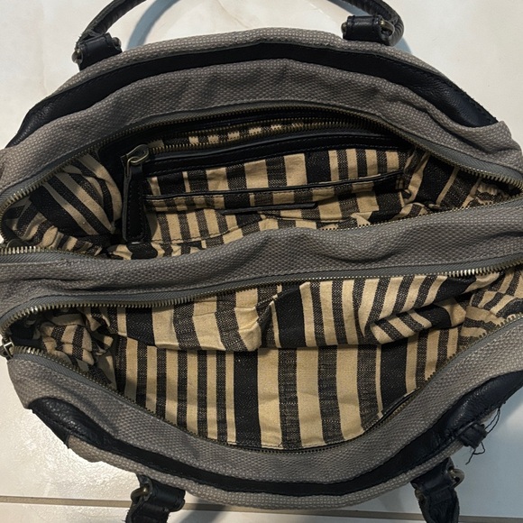 Liebeskind Berlin Black and Gray Shoulder Bag Canvas and Leather - Picture 3 of 4